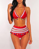 Colorful Pom Pom High Waist Bikini Set