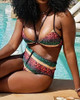 Cut Out Tribal Print Bikini Sets