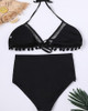 Pom Pom Detail Halter Bikini Set Pom Pom Detail Halter Bikini Set