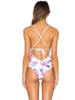 Deep V-Neck  Printed One Piece