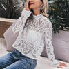 Sexy Lace Solid Color Blouses