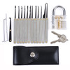 DANIU Transparent Practice Padlock with 12pcs Unlocking Lock Picks Set Key Extractor Tools