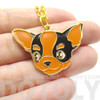 Chihuahua Puppy Dog Shaped Animal Pendant Necklace in Black and Tan | Limited Edition