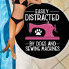 EASILY DISTRACTED BY DOGS AND SEWING MACHINES BEACH/PICNIC BLANKET