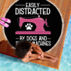 EASILY DISTRACTED BY DOGS AND SEWING MACHINES BEACH/PICNIC BLANKET