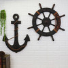 Wood Mediterranean Ship Wooden rudder helm Ship Anchor antique home decor wall decoration  vintage room decoration accessories