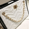 Vintage Chevron Chain Shoulder Bag