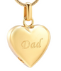 Loving Dad Golden Heart Cremation Necklace