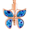 Floral Crystal Butterfly Cremation Urn Necklace