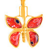Floral Crystal Butterfly Cremation Urn Necklace