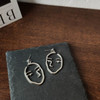 Punk Human Face Drop Earrings For Women Retro Abstract Hollow out Statement Hand Metal Fashion Dangle Earring Jewelry
