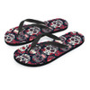 Red & White Sugar Skull Flip Flops