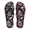 Red & White Sugar Skull Flip Flops