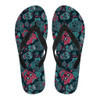 Red & Blue Sugar Skull Flip Flops