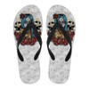 Blue Hair Sugar Skull Flip Flops