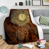 Steampunk Bronze Clock Throw Blanket