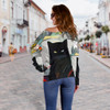 Art Cat Off Shoulder Hoodie