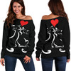 Love Cats II Off Shoulder Hoodie