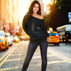Black Cat Off Shoulder Hoodie