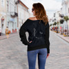Black Cat Off Shoulder Hoodie