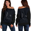 Black Cat Off Shoulder Hoodie