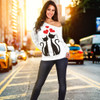 Love Cats Off Shoulder Hoodie