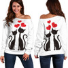 Love Cats Off Shoulder Hoodie