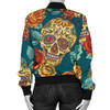 Green Sugar Skull Women's Bomber Jacket