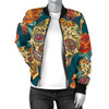 Green Sugar Skull Women's Bomber Jacket