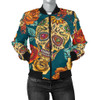 Green Sugar Skull Women's Bomber Jacket