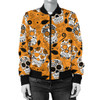 Orange Sugar Skull Women's Bomber Jacket