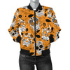 Orange Sugar Skull Women's Bomber Jacket