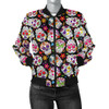 Multi-Colored Sugar Skull Women's Bomber Jacket