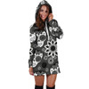 Black Skulls Women's Hoodie Dress