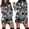 Black Skulls Women's Hoodie Dress