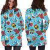 Blue Candle Skull Women's Hoodie Dress