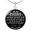 To My Boyfriend Luxury Necklace: Necklace For Boyfriend, Valentine Gift For Boyfriend, Unique Gift For Boyfriend 558BS