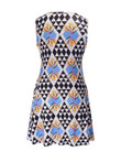 Casual Geometric Sleeveless Round Neck Skater Dress