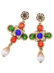 Casual Colorful Rhinestone Faux Pearl Drop Earring