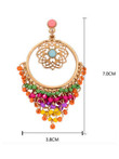 Casual Medallion Colorful Beaded Drop Earring