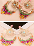 Casual Medallion Colorful Beaded Drop Earring