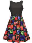 Casual Round Neck Printed Sleeveless Skater Dress