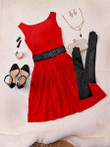 Casual Round Neck Plain Sleeveless Skater Dress