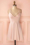 Sexy A-Line Pink Sleeveless Satin Short Homecoming Dress M449