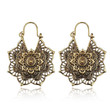 Bohemian Vintage Hollow Alloy Flower Earrings Accessories