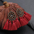Europe and the United States hot explosion Bohemian Sunflower Hexagon earrings tassel long earrings
