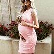 Maternity Brief Sleeveless Solid Color Mini Dress