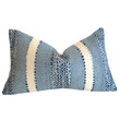 Woven Blue & Cream Boho Striped Pillow Cover