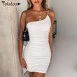 Lace Up V Neck Ruched Bodycon Mini Dress Women 2020 Summer Hollow Out Ruffles Sundress Beachwear Vestidos