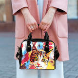 Red Cat Shoulder Handbag